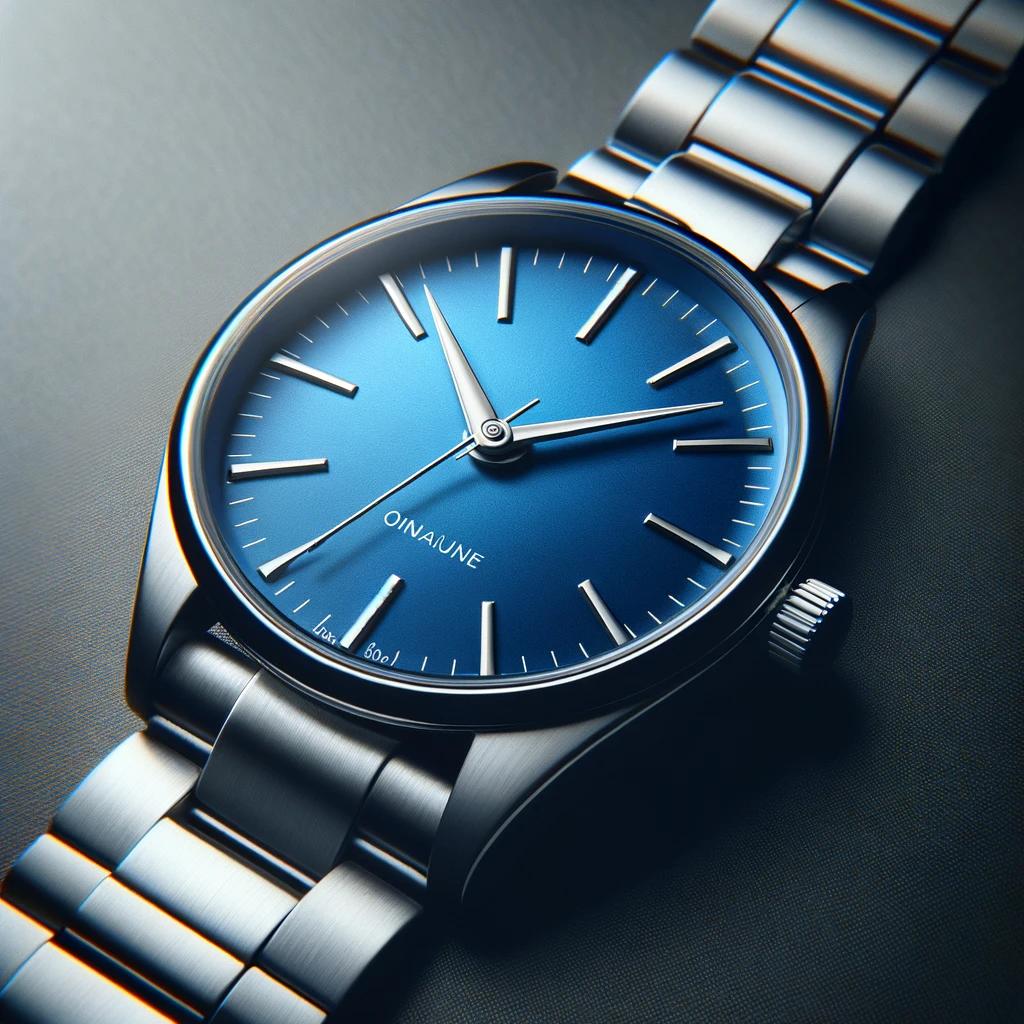 腕時計 文字盤 青 ビジネス